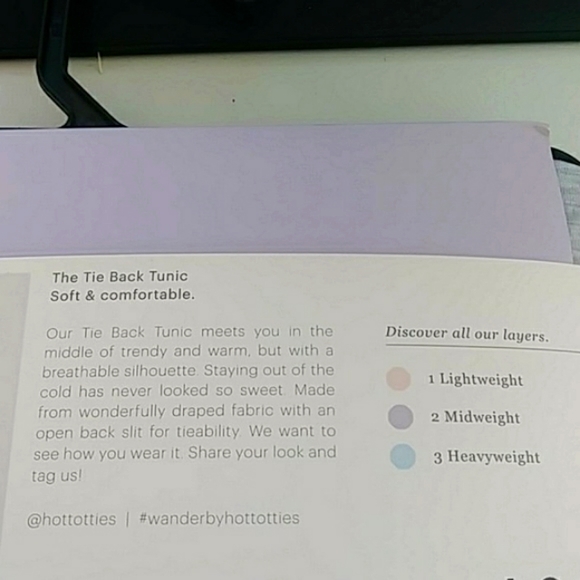 Wander by Hottotties Women's Tie Split Back Tunic, Heather Grey, Size Medium - Picture 4 of 5